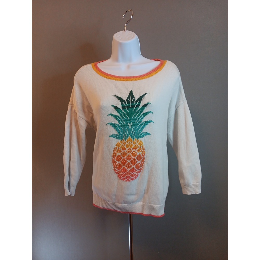 Loft Women's Pineapple Knit Sweater M‎